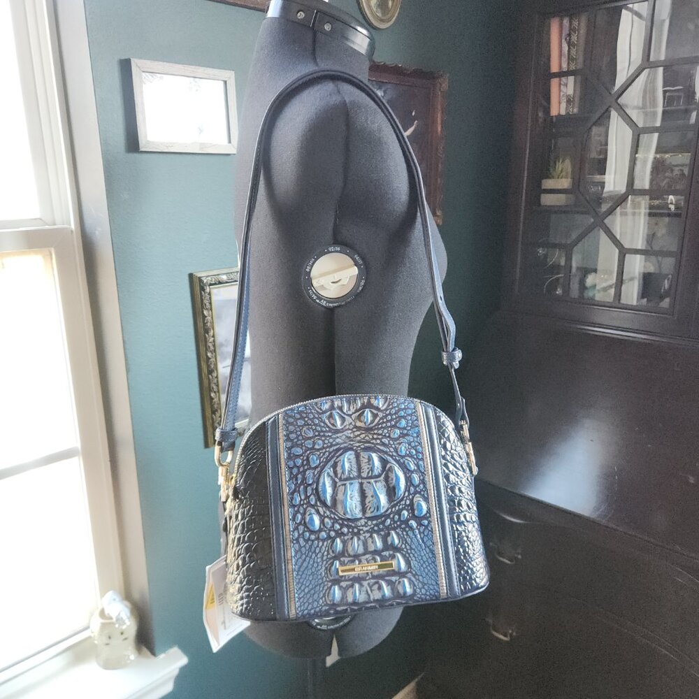Brahmin Small Georgina - Kyanite Havisham Croc Leather Cross Body - Picture 11 of 11